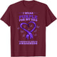 I Wear Purple Dad Pancreatic Cancer Awareness T-Shirt - T-Shirt | Maroon