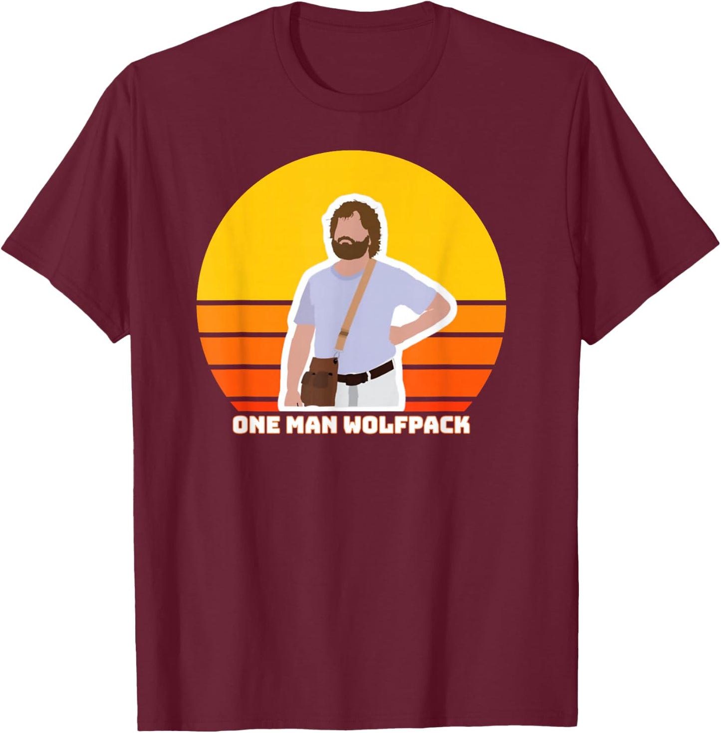 Hangover Movie, Classic Cinema, Funny One Man Wolfpack Shirt T-Shirt - T-Shirt | Maroon