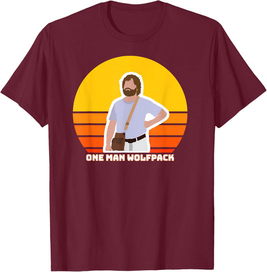 Hangover Movie, Classic Cinema, Funny One Man Wolfpack Shirt T-Shirt - T-Shirt | Maroon
