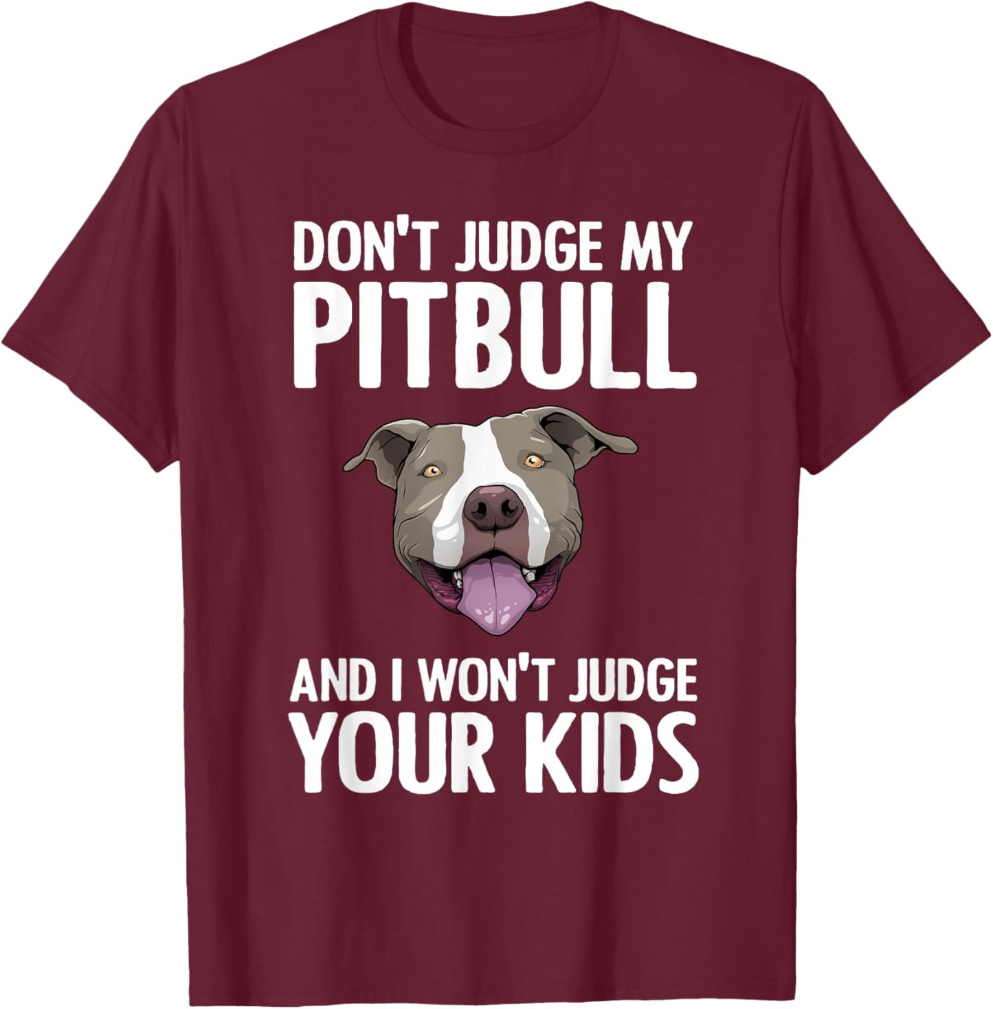 Cute Pitbull Women Kids Pitbull Terrier Dog Lover T-Shirt - T-Shirt | Maroon