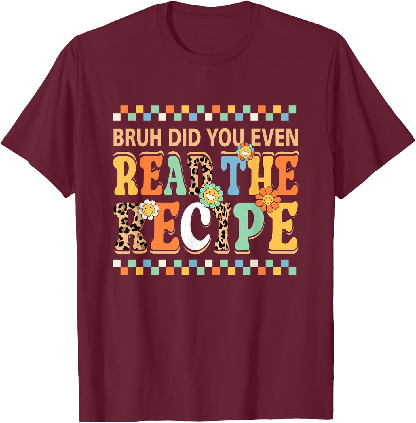 The Recipe Family Consumer Science FCS Black -Adults Cotton 60% Polyester 40% Modern Classic Short Sleeve T-Shirt - T-Shirt | Maroon