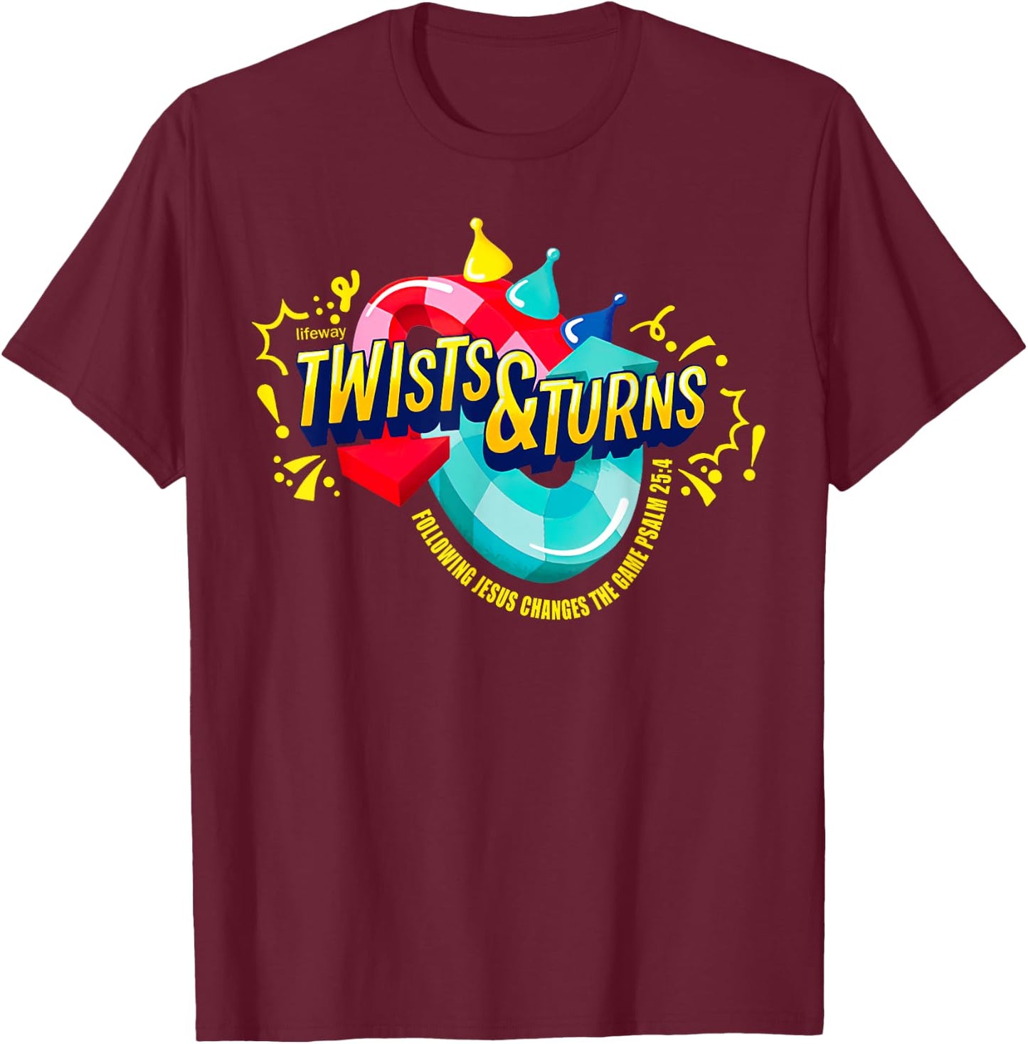 Twists And Turns Jesus Changes The Game VBS 2023 Bible T-Shirt - T-Shirt | Maroon