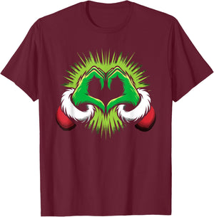Funny Elf Heart Hands Love Christmas T-Shirt - T-Shirt | Maroon