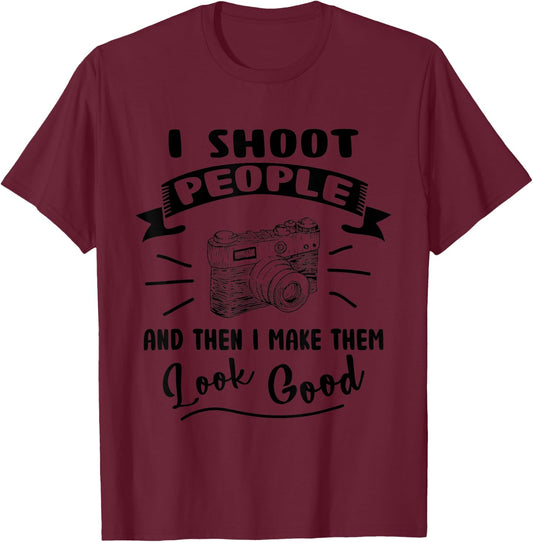 I Photo Shoot People Photography Fotographer Funny T-Shirt - T-Shirt | Maroon