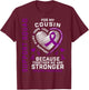 Purple Ribbon Cousin Epilepsy Awareness Month Graphic Family T-Shirt - T-Shirt | Maroon