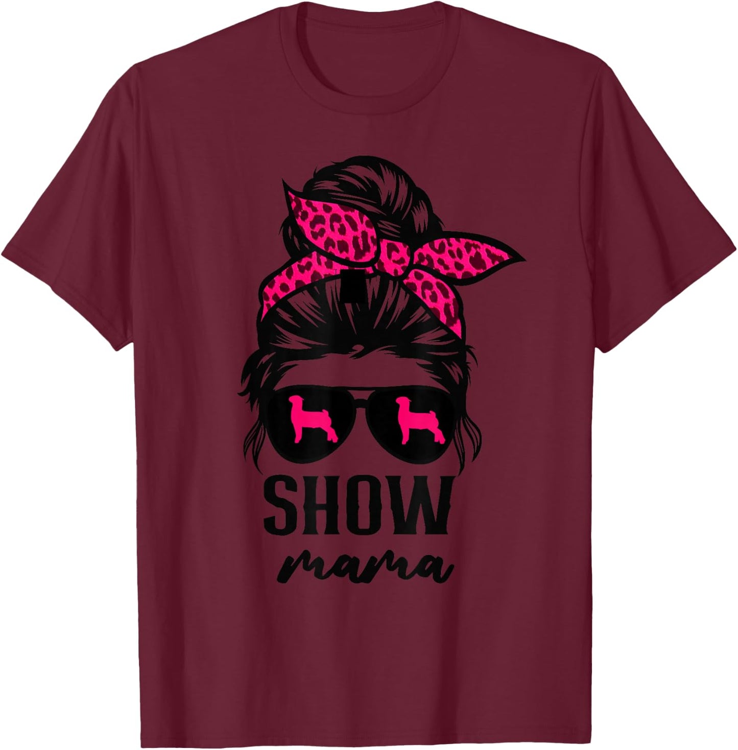 goat show mom goat Boer show mama T-Shirt - T-Shirt | Maroon