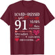 Loved And Blessed For 91 Years Old 91st Birthday Mothers Day T-Shirt - T-Shirt | Maroon