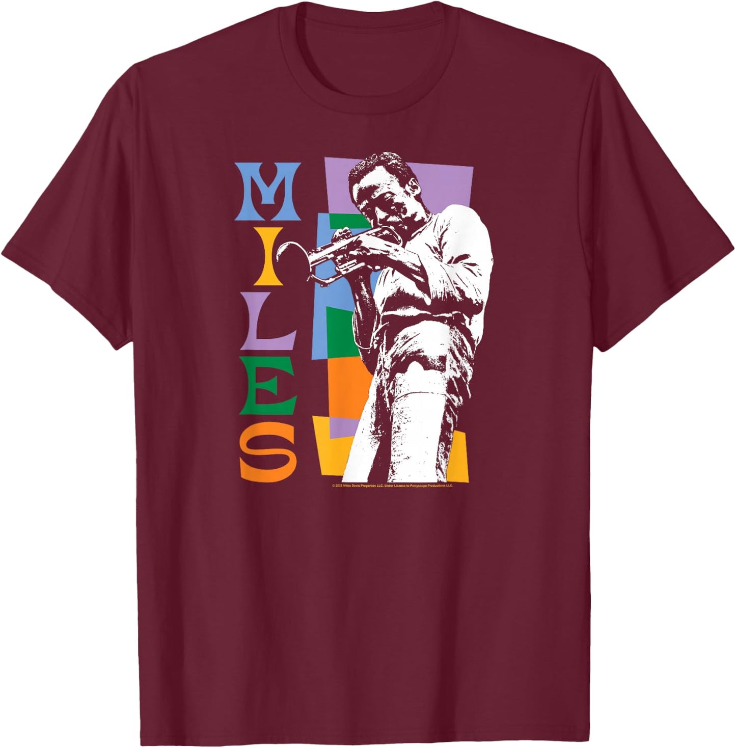 Miles Davis - Miles Colorblock T-Shirt - T-Shirt | Maroon