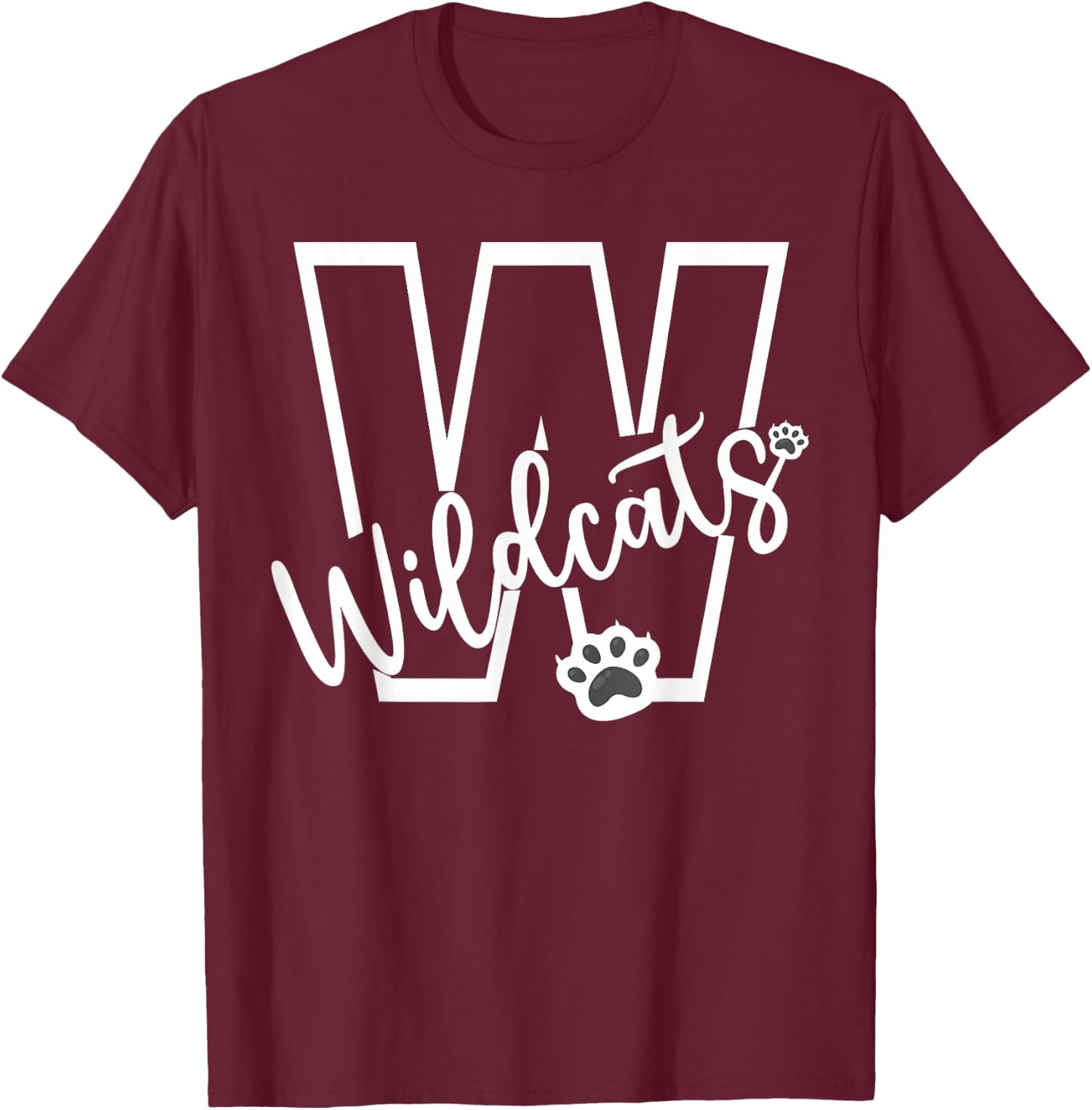 Wildcats School Sports Fan Team Spirit Football Baseball T-Shirt - T-Shirt | Maroon