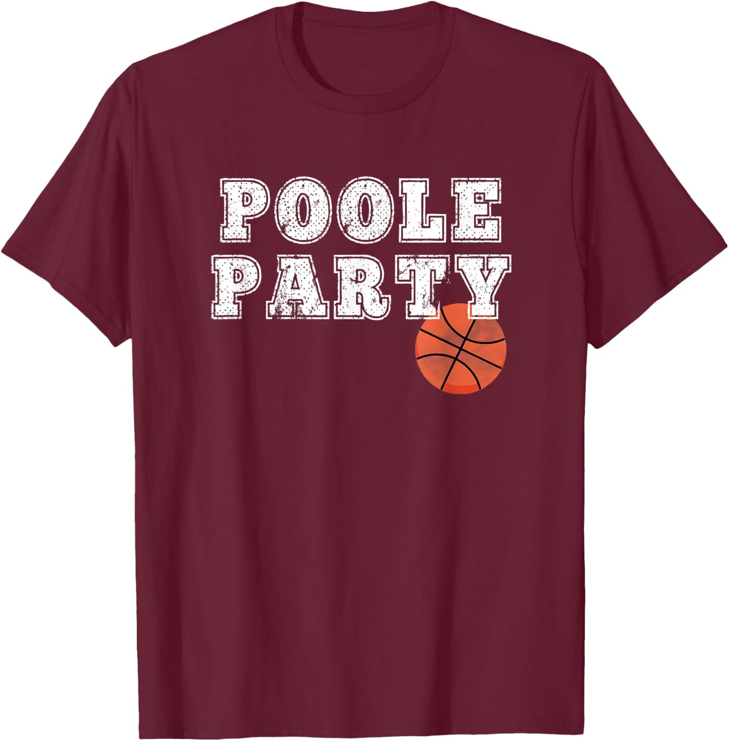 Poole Party Basketball T-Shirt - T-Shirt | Maroon