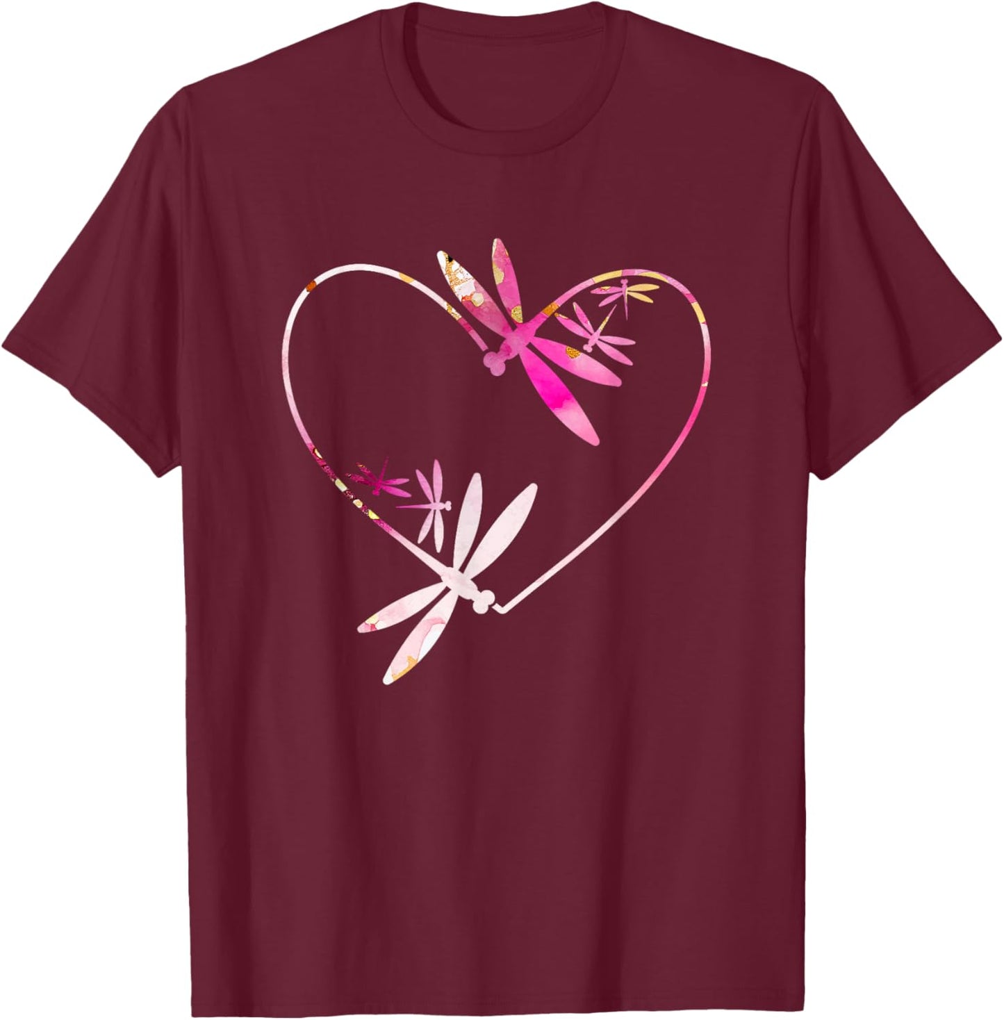 Dragonfly Heart Dragonflies Dragonfly Lover T-Shirt - T-Shirt | Maroon