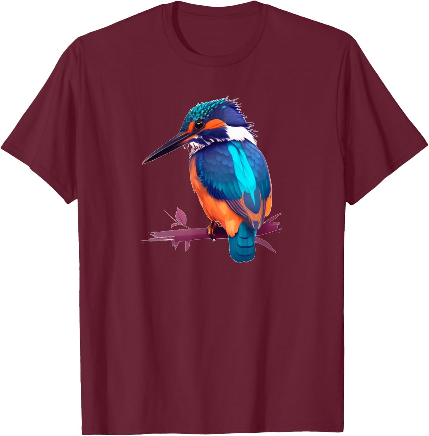 Nice blue Kingfisher for Bird Watcher T-Shirt - T-Shirt | Maroon