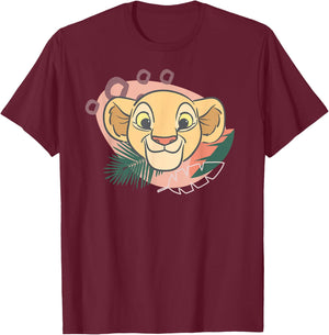 Disney The Lion King Young Nala Pastel Jungle T-Shirt - T-Shirt | Maroon