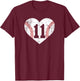 Vintage Baseball 11 Jersey Number T-Shirt - T-Shirt | Maroon