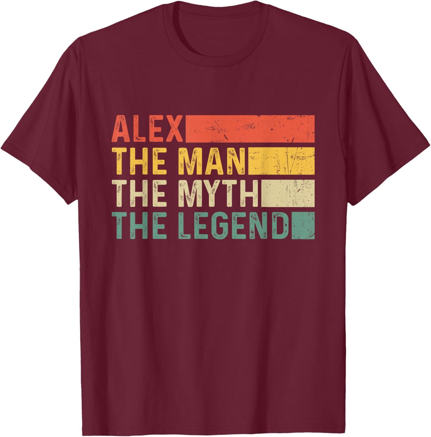 Alex The Man The Myth The Legend Vintage Gift Alex T-Shirt - T-Shirt | Maroon