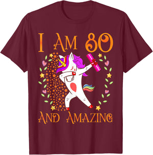 80th Birthday Shirt Funny Female Her 80 Year Old T-Shirt - T-Shirt | Maroon