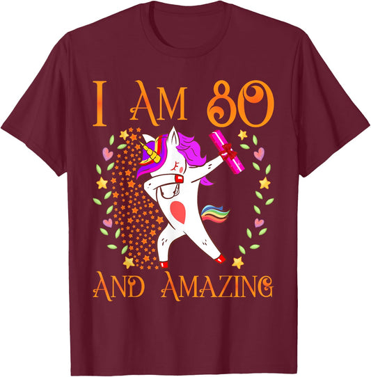 80th Birthday Shirt Funny Female Her 80 Year Old T-Shirt - T-Shirt | Maroon