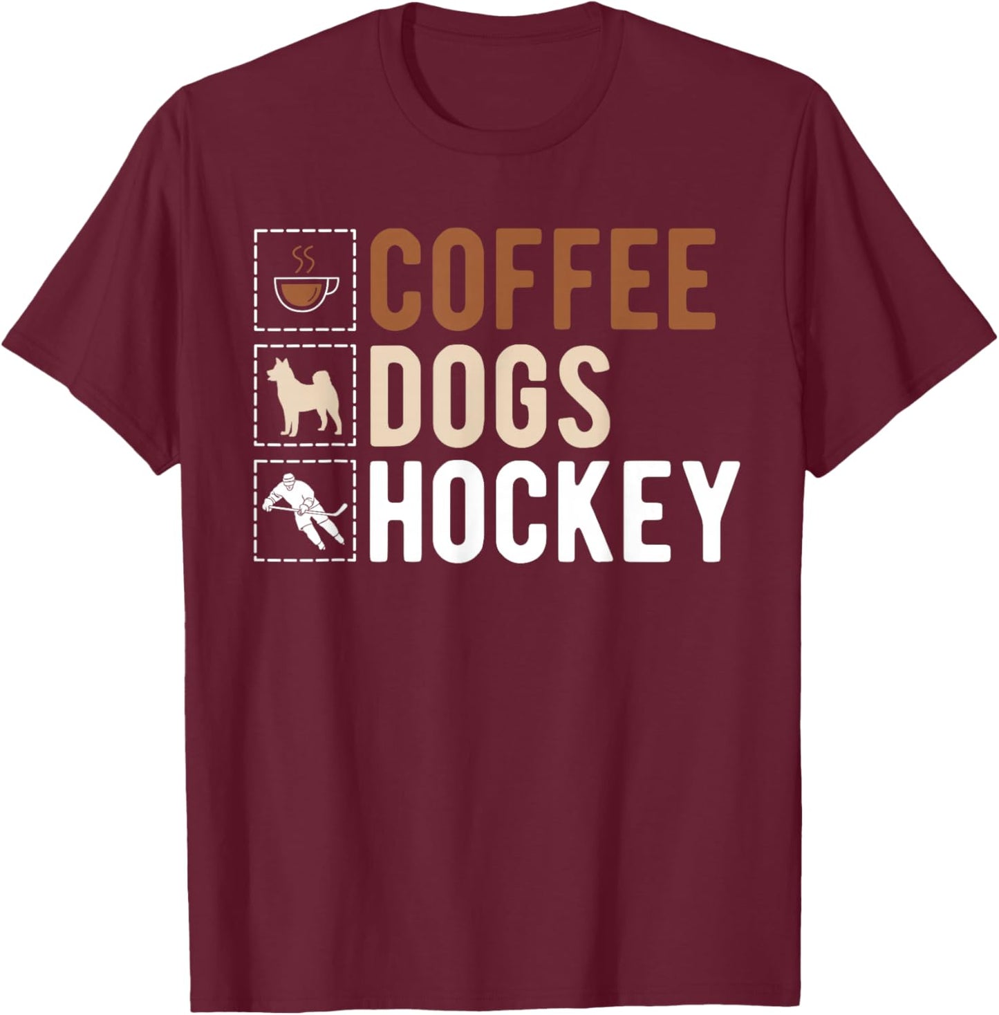 Coffee Dogs Hockey Ice Hockey Player T-Shirt - T-Shirt | Maroon