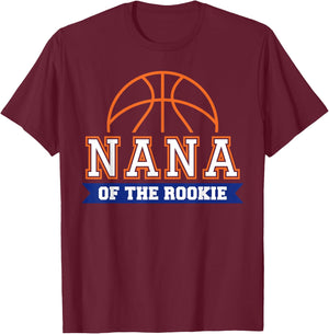 Nana of Rookie 1st Birthday Basketball Theme Matching Party T-Shirt - T-Shirt | Maroon