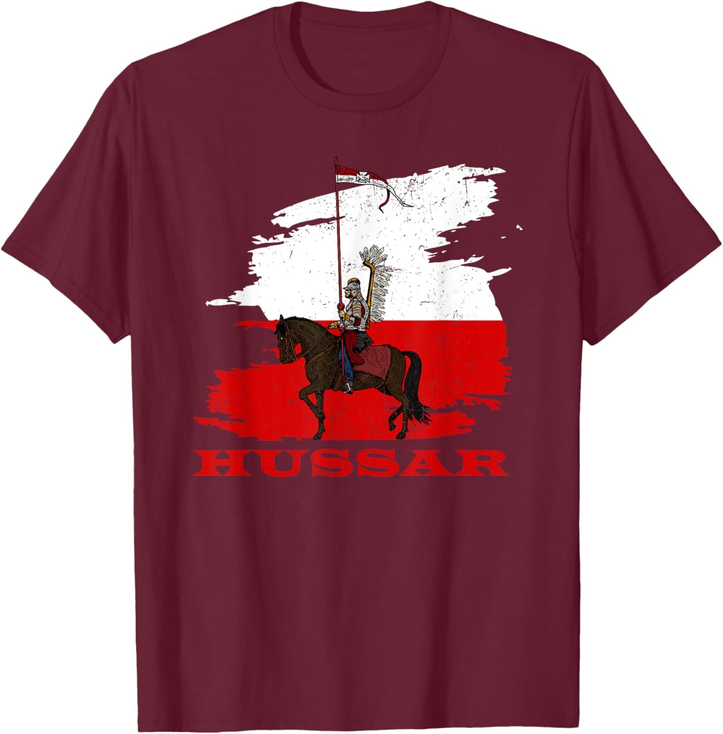 Poland husaria Polish winged hussars military Polska Krakow T-Shirt - T-Shirt | Maroon