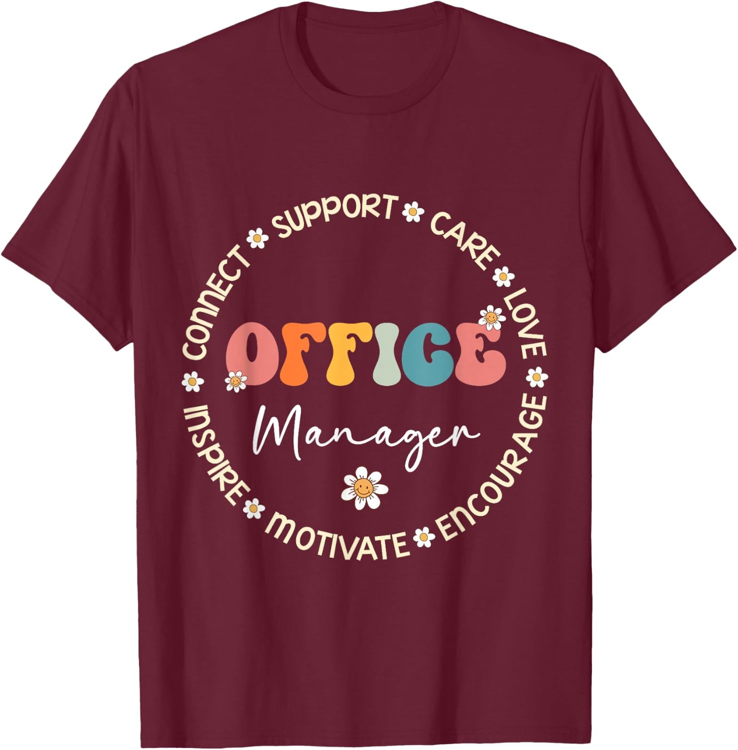 Cute Office Manager Squad Appreciation Week Back to School T-Shirt - T-Shirt | Maroon