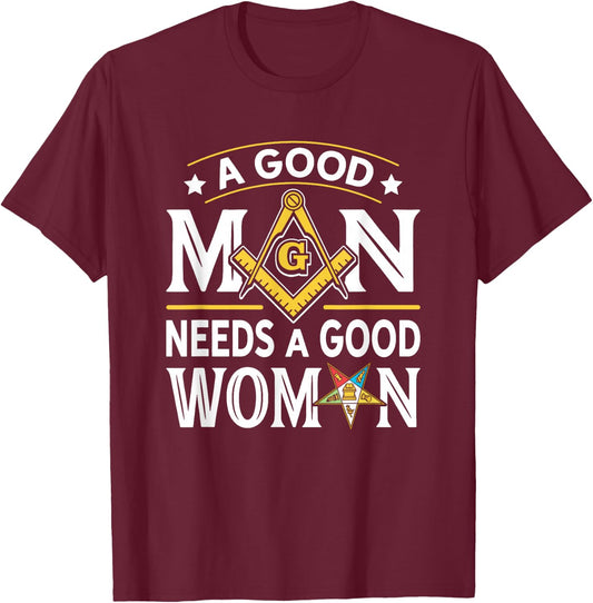 Freemasons OES Woman Masonry Masonic Freemason Freemasonry T-Shirt - T-Shirt | Maroon
