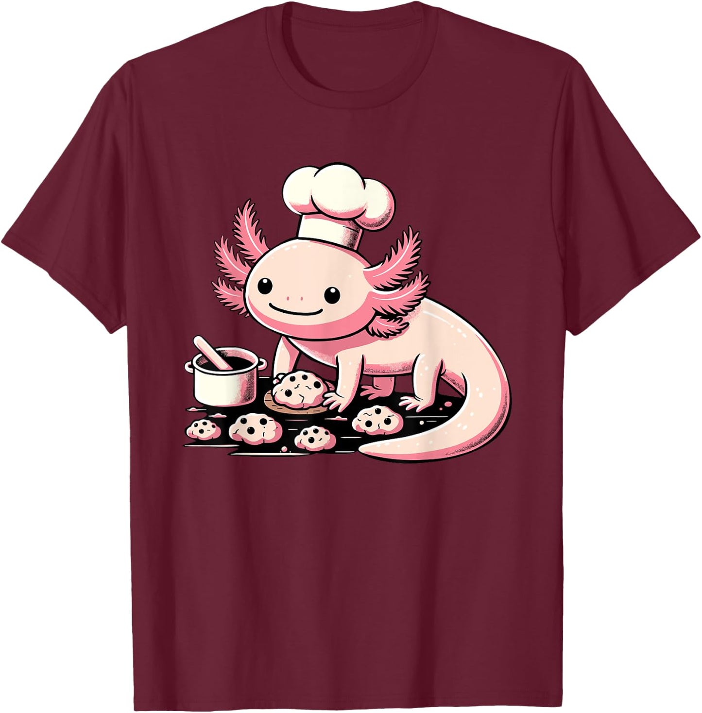 Axolotl Baking Cookies Chocolate Lover Cookie Baker T-Shirt - T-Shirt | Maroon