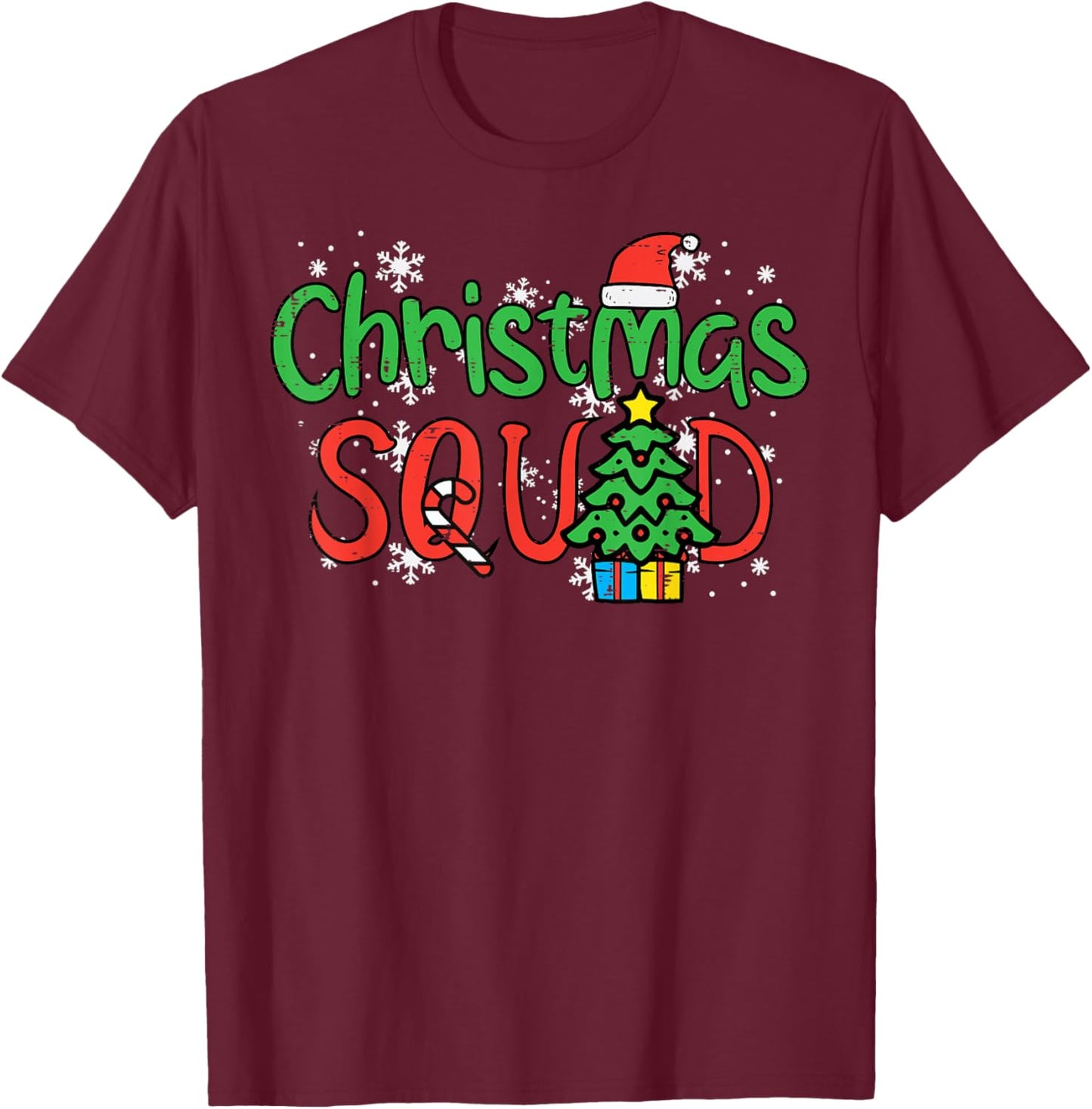 Christmas Squad Family Xmas Crew Men Women Boys Girls Kids T-Shirt - T-Shirt | Maroon