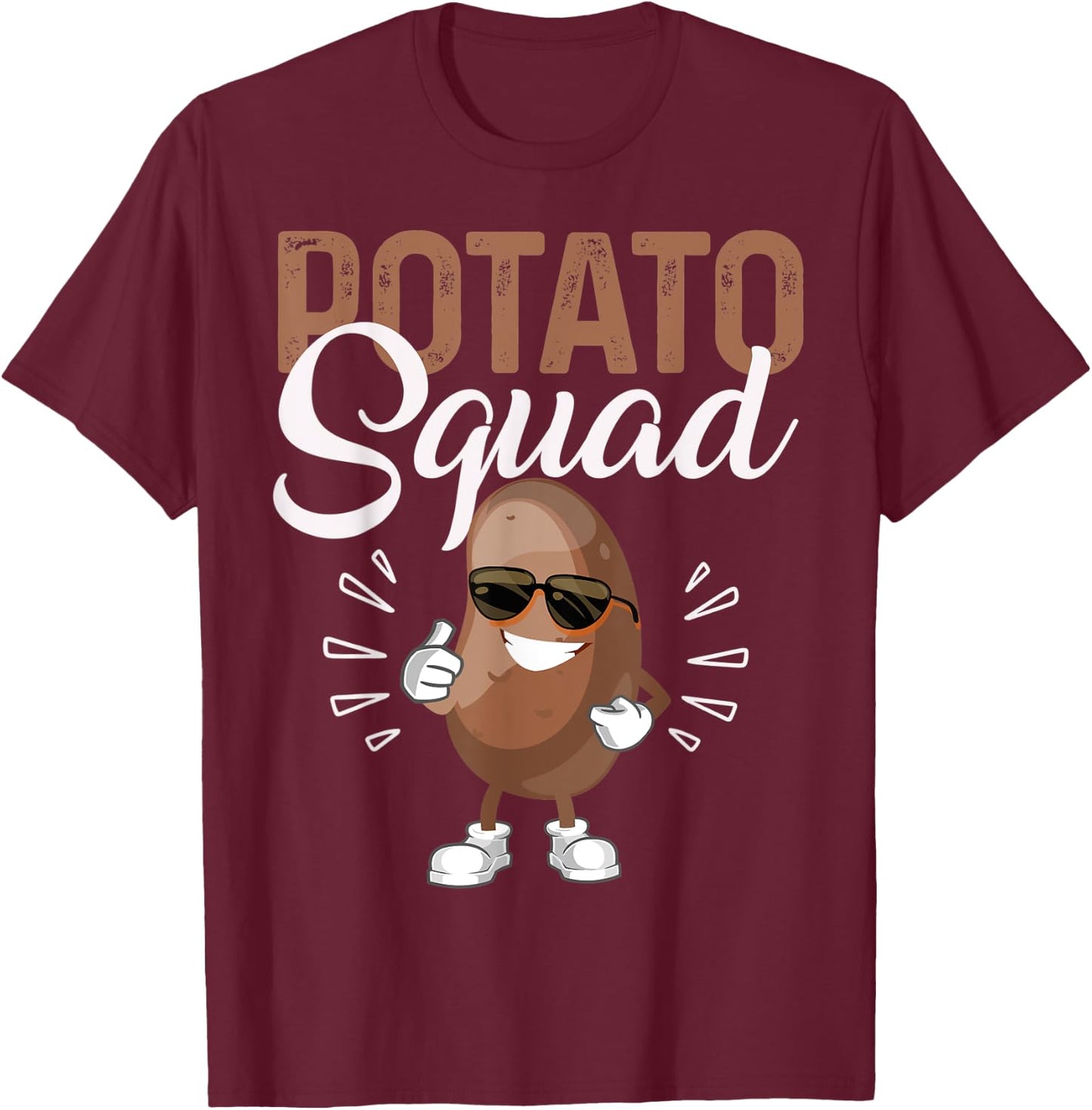 Cool Potato Squad Potato Halloween Costume Funny Vegan Team T-Shirt - T-Shirt | Maroon