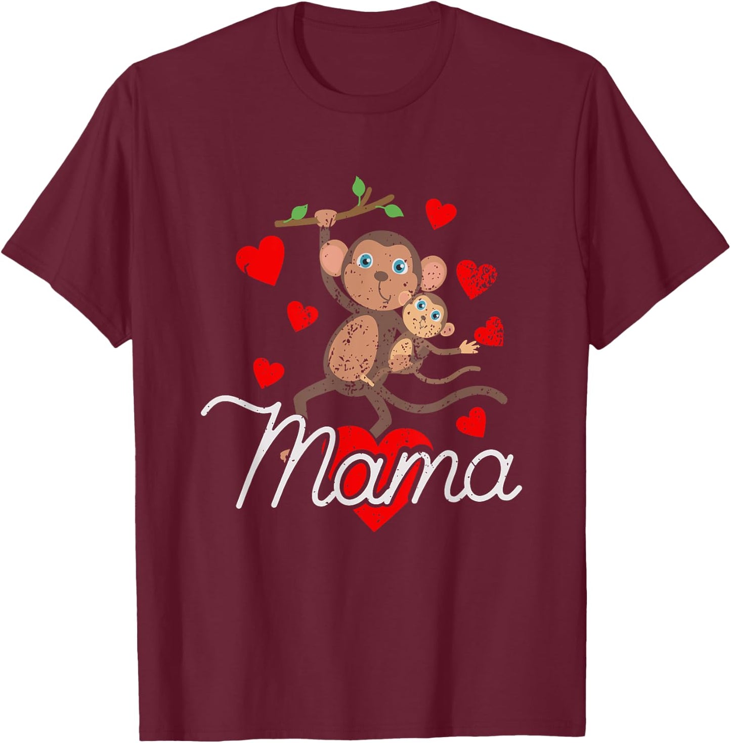 Mama monkey T-Shirt - T-Shirt | Maroon