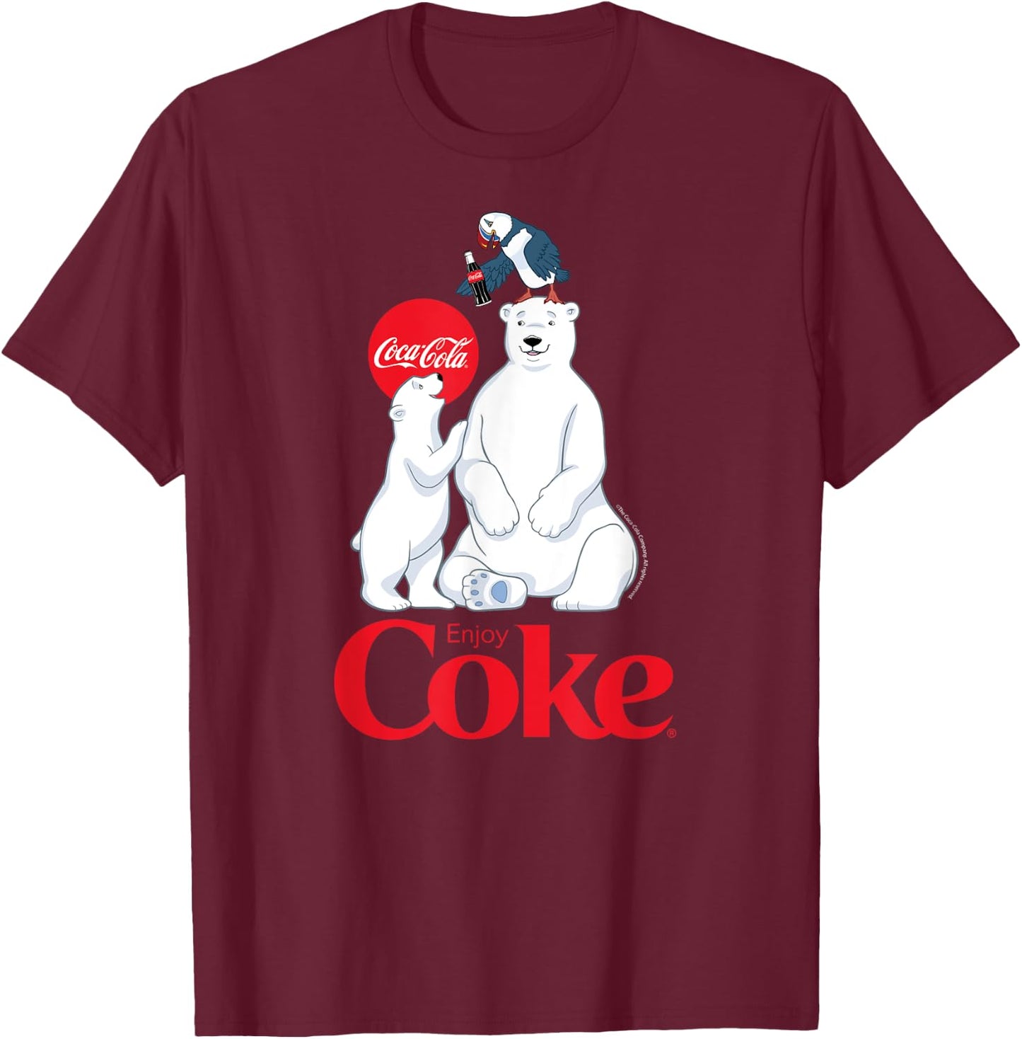 Coca-Cola - Polar Bears And Coca-Cola T-Shirt - T-Shirt | Maroon