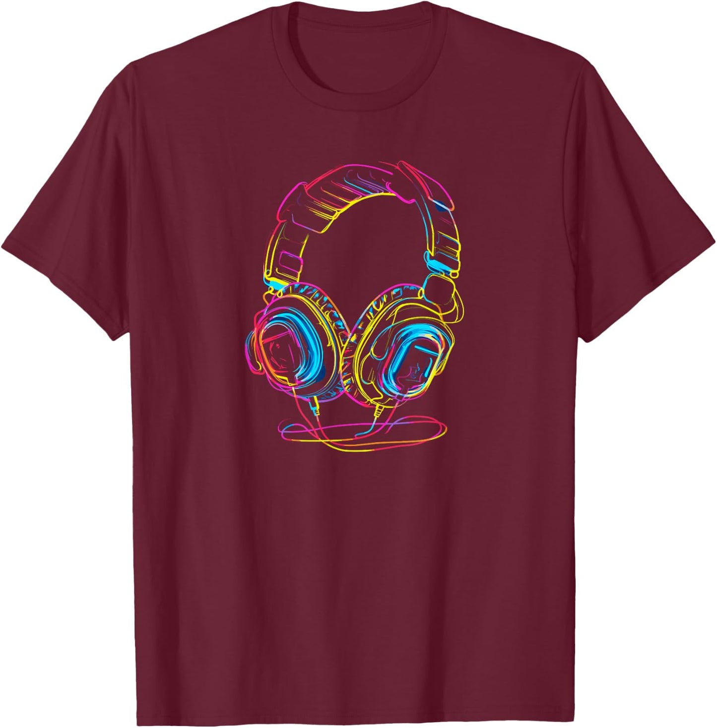Headphones Music DJ Hip Hop Audio T-Shirt - T-Shirt | Maroon