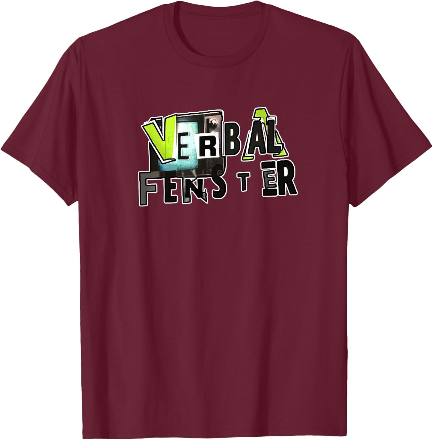 Verbal Fenster T-Shirt - T-Shirt | Maroon