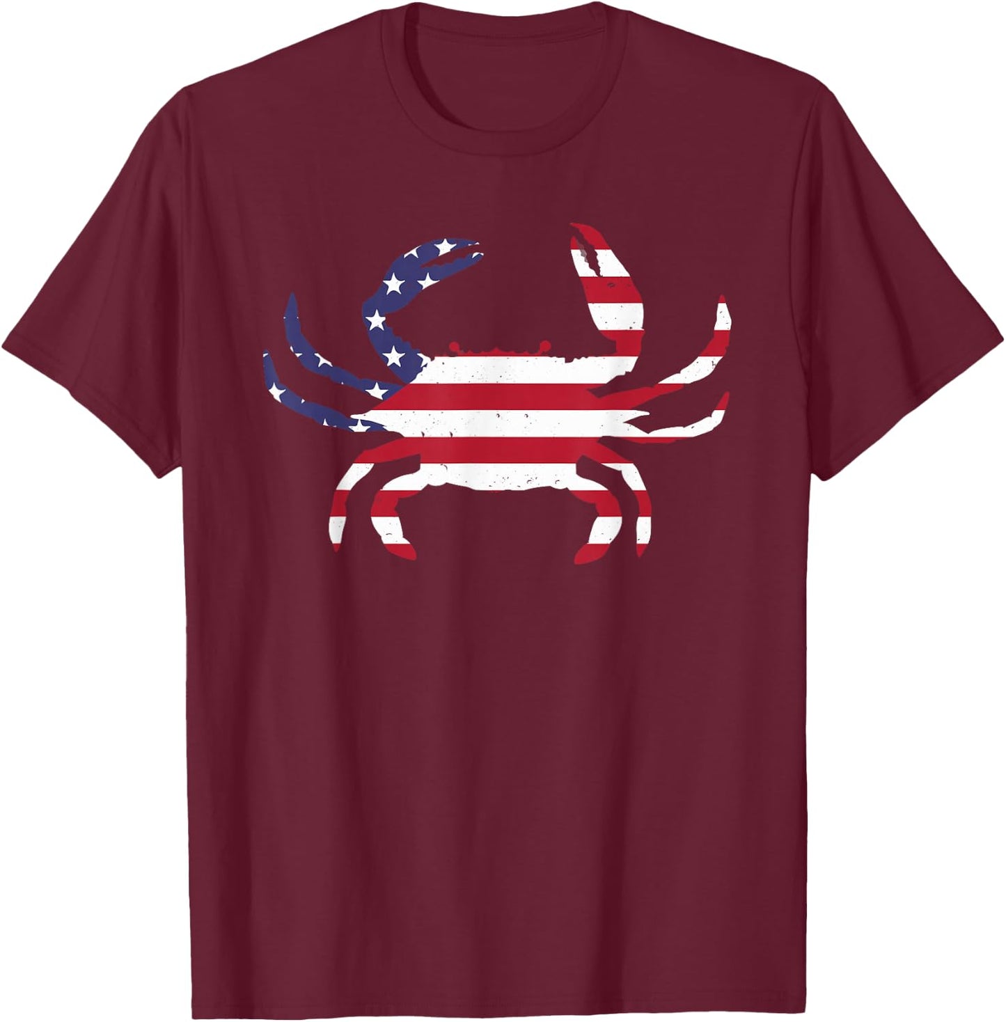 Cool Crab Women Fourth July Flag Patriotic Crabbing T-Shirt - T-Shirt | Maroon