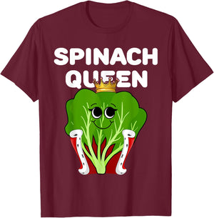 Spinach Queen | Spinach | Girls Spinach T-Shirt - T-Shirt | Maroon