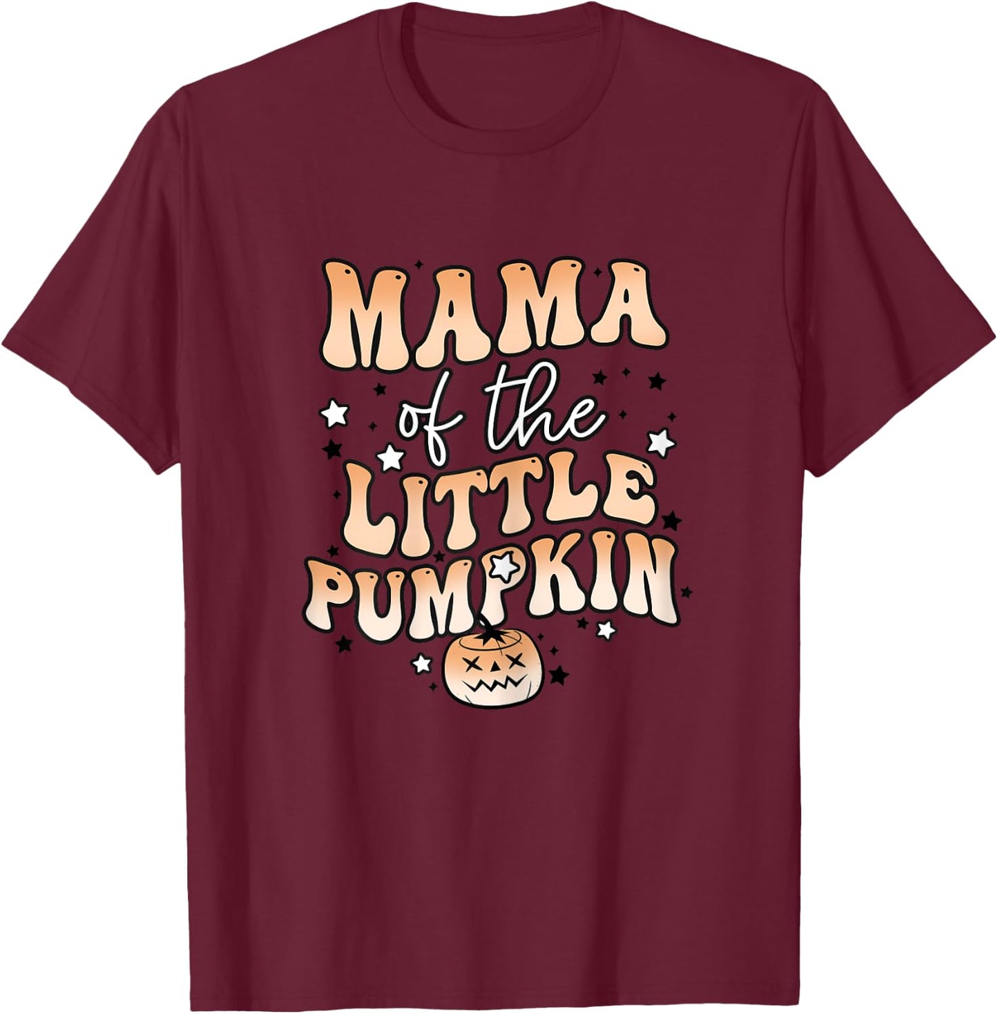 Mama of the Little Pumpkin Halloween Cute Family Matching T-Shirt - T-Shirt | Maroon