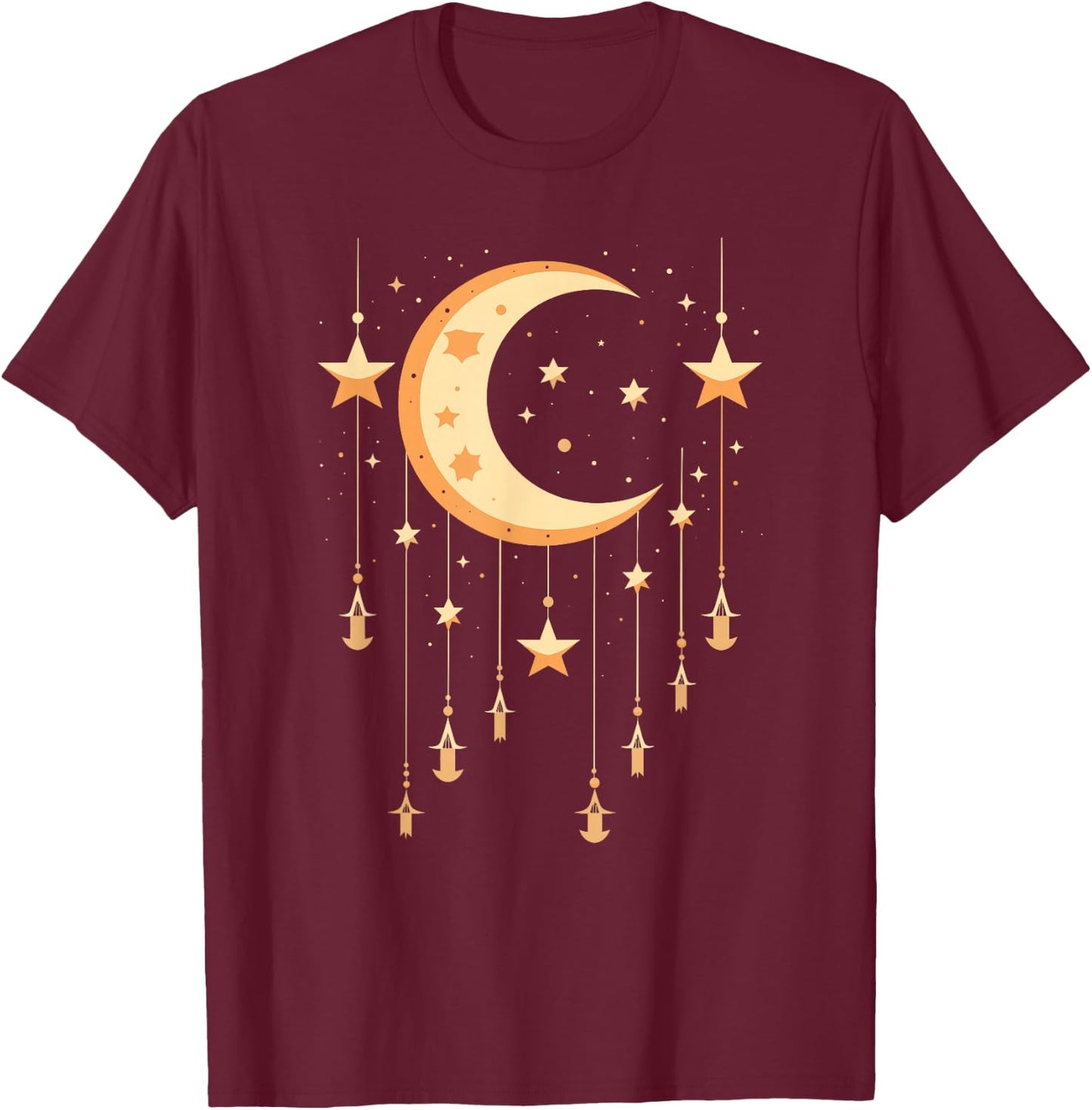 Galaxy Night Sky Moon Lunar Stars Love T-Shirt - T-Shirt | Maroon