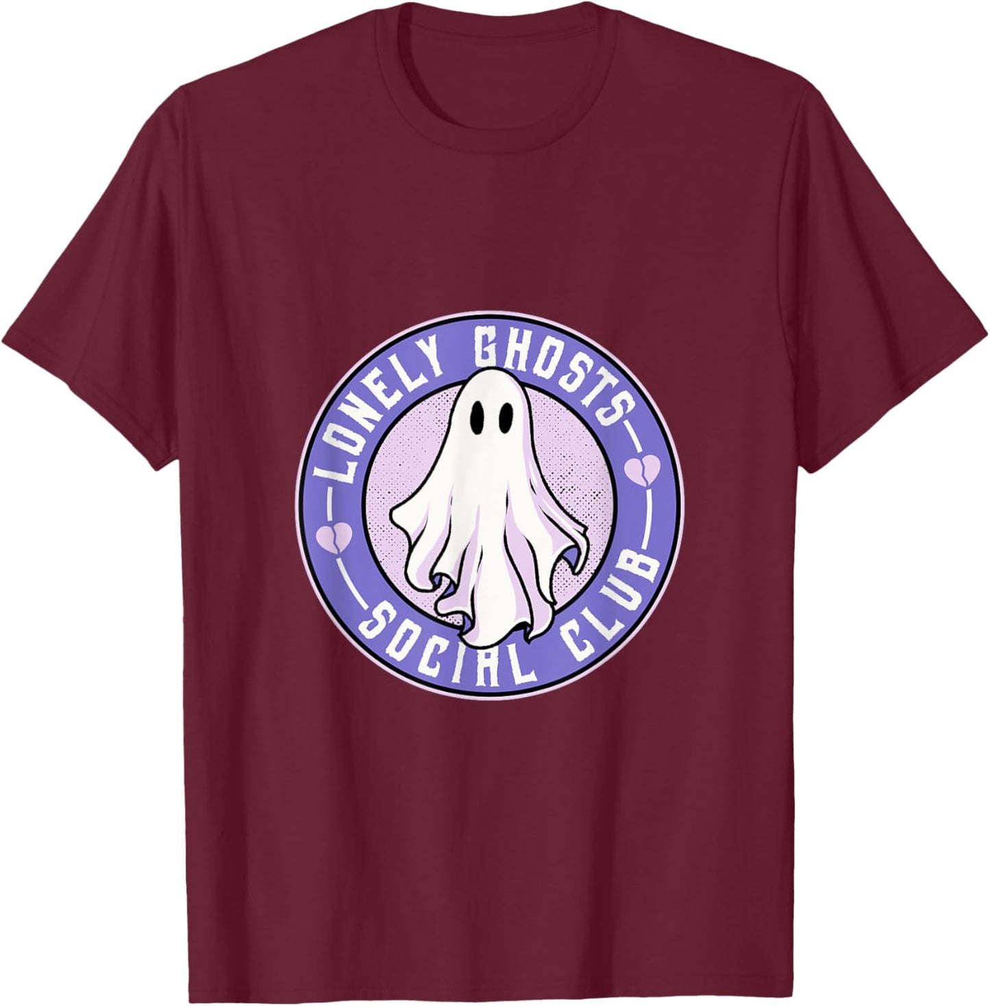 Lonely Ghosts Social Club Halloween Single Introvert Broken T-Shirt - T-Shirt | Maroon
