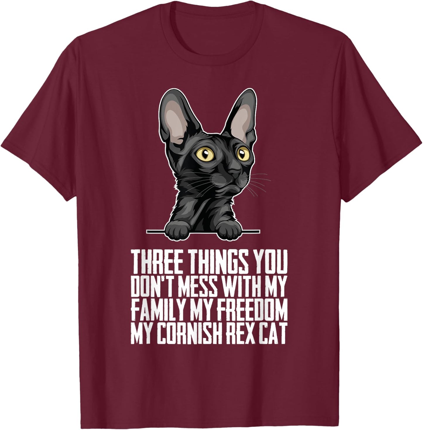 Cornish Rex mom - Cornish Rex dad - Cornish Rex cat T-Shirt - T-Shirt | Maroon