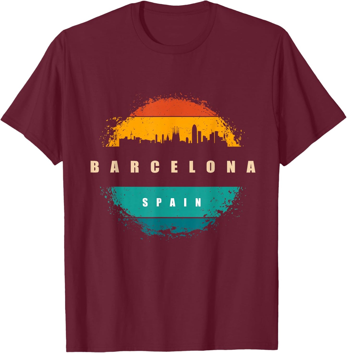 City of Barcelona Spain T-Shirt - T-Shirt | Maroon