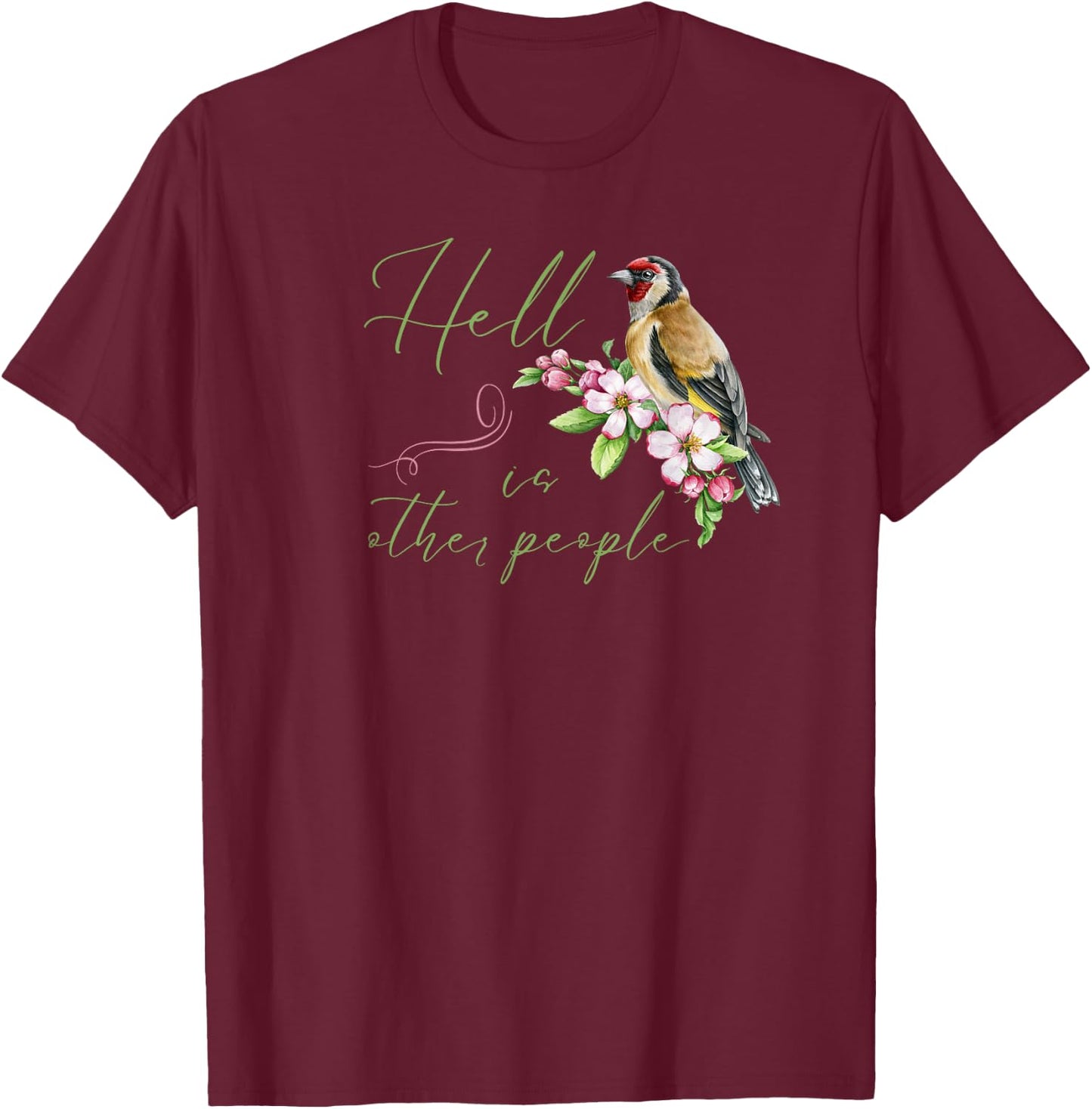 Introvert Hell is Other People Floral Antisocial Funny T-Shirt - T-Shirt | Maroon