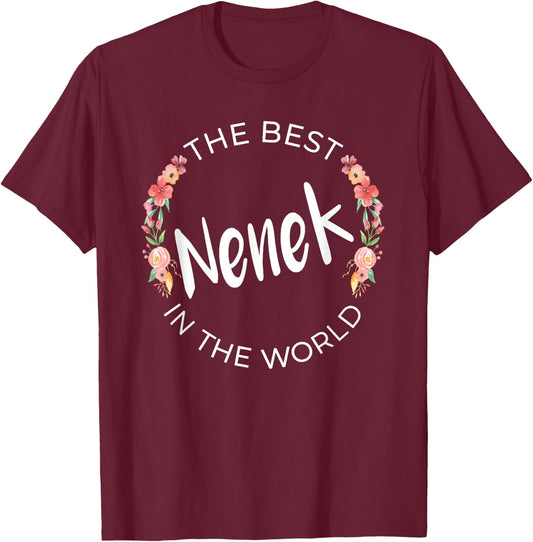 Best Nenek In The World Indonesian Grandma Mother’s Day T-Shirt - T-Shirt | Maroon