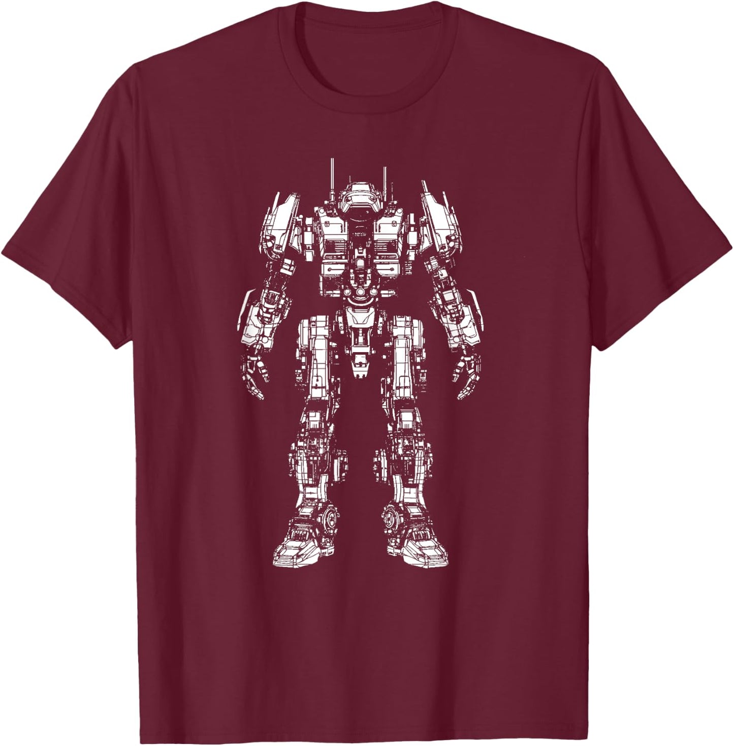 Mech Robot Sci-Fi Design / Sketch / Future Mech Vision T-Shirt - T-Shirt | Maroon