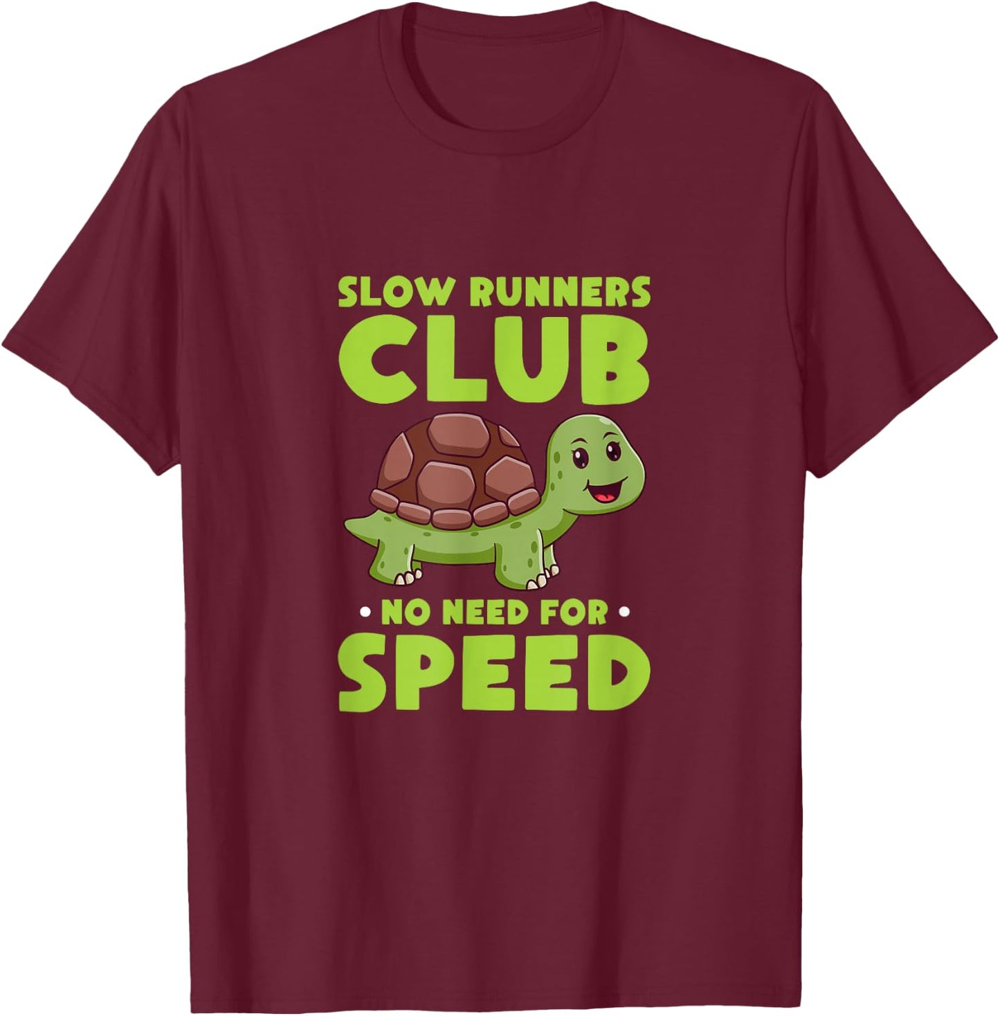 Slow Runners Club Turtle Tortoise Kawaii Running T-Shirt - T-Shirt | Maroon