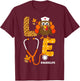 Thanksgiving love with stethoscope and turkey for nurse T-Shirt - T-Shirt | Maroon