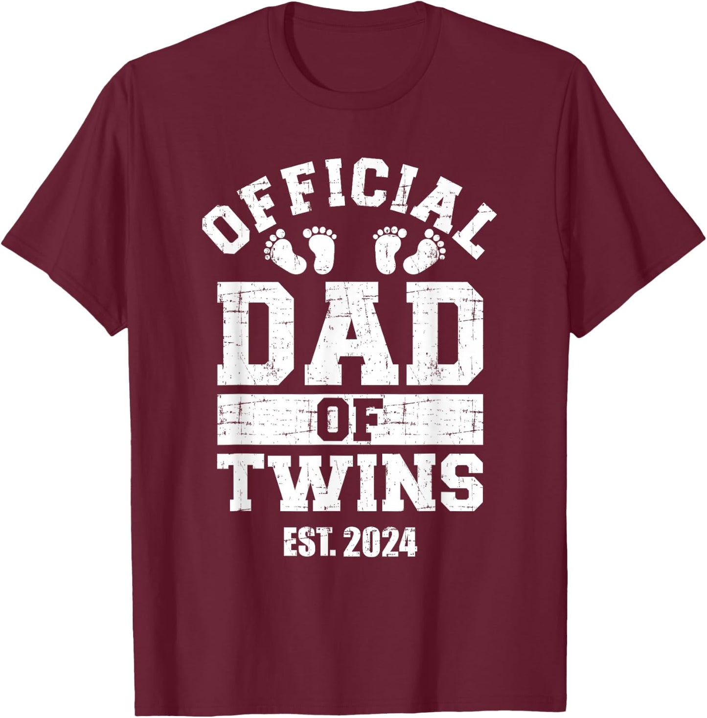 Official dad of twins 2024 T-Shirt - T-Shirt | Maroon
