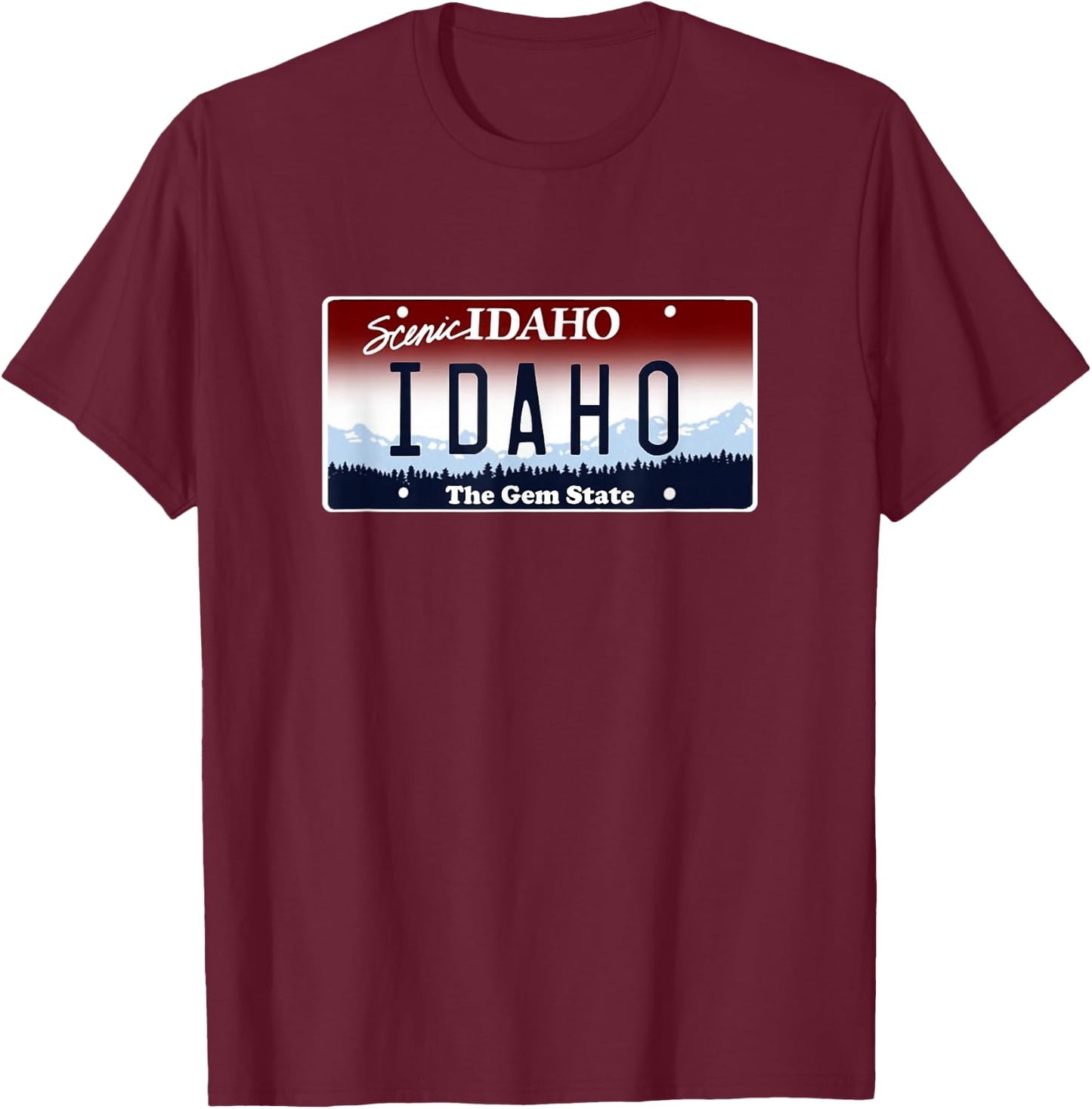 Idaho License Plate - Classic T-Shirt - T-Shirt | Maroon