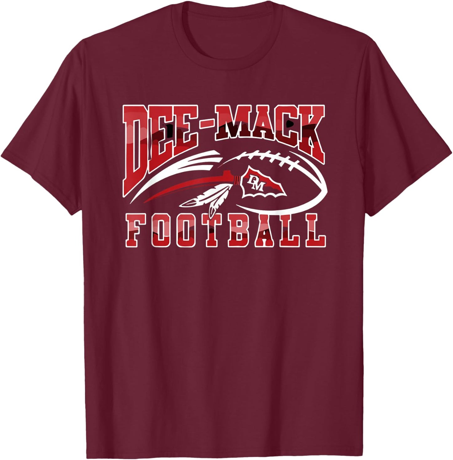 Dee-Mack Spear Football Logo T-Shirt - T-Shirt | Maroon