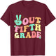 Peace Out Fifth 5th Grade Last Day School Graduation T-Shirt - T-Shirt | Maroon