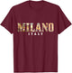 Milano Italia Skyline Italy Italy Souvenir Vintage T-Shirt - T-Shirt | Maroon